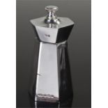 George VI silver pepper grinder, Birmingham 1937, maker IG & S, of angled form, 9.2cm high