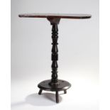 George III elm and painted Cornish lace table circa 1800, Cornwall. The rectangular top with rounded