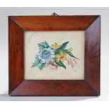 19th Century British School, still life of flowers, watercolour, housed with a rosewood frame,
