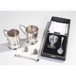 Collection of silver, to include a Victorian tankard, Birmingham 1897, another silver tankard, 1944,