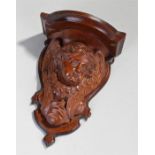 19th Century limewood cherub bracket, in the form of a angel with feathered wings, 22cm high