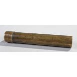 19th Century named and dated document holder, the lidded tube engraved Edwd Richardson, Broker,