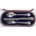 Victorian cased set of traveling cutlery, Sheffield 1851, maker Martin Bros & Co, to include