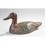 Decoy duck, the painted duck of typical form, 31cm long