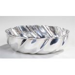 Continental silver dish, marked 800, the ribbed shaped dish with high sides, 6.8oz