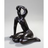 Eleanor Christie-Chatterley, reclining figure in bronze, 27cm high