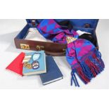 Masonic regalia, to include medals, aprons and books, cased