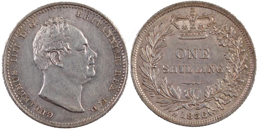 William IV Shilling, 1836, Value in Wreath, (S.3835)