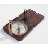 George III mahogany cased compass, by J Gregory, 5 Bull Street, Birmingham, the square hinged