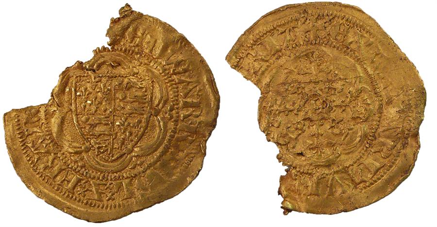 Henry VI gold One quarter Noble, clipped