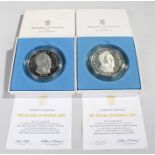 Republic of Panama, 1973 & 1974 20 Balboas silver proof coins, (2)