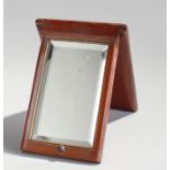 Late Victorian campaign mirror, the folding mirror with boxwood stringing, 22cm long