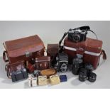 Collection of cameras, to include Microcord, Koroll, two Mamiya lenses, etc, (qty)