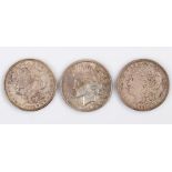 USA, three Dollar coins, 1921 x 2, 1922, (3)