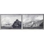 Pair of 19th Century watercolours, East Teignmouth from the Sea and Entrance to Teignmouth