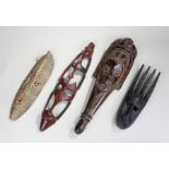 Ethnographical masks, various resgion, to include Sepik river and African examples, (4)