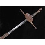 19th Century Spanish rapier, the Art Fab De Toledo signed blade with pierced guard and shagreen