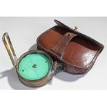 Adie pocket sextant, the screw case top with signed brass sextant, 75mm wide
