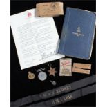 Interesting collection of military items, to include Naval cap tallies HMS Lion and HMAS Sydney,