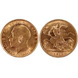 George V Half Sovereign 1913, St George and the Dragon