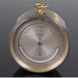 19th Century Adie brass cylindrical compensated barometer, the silvered signed dial with arrow