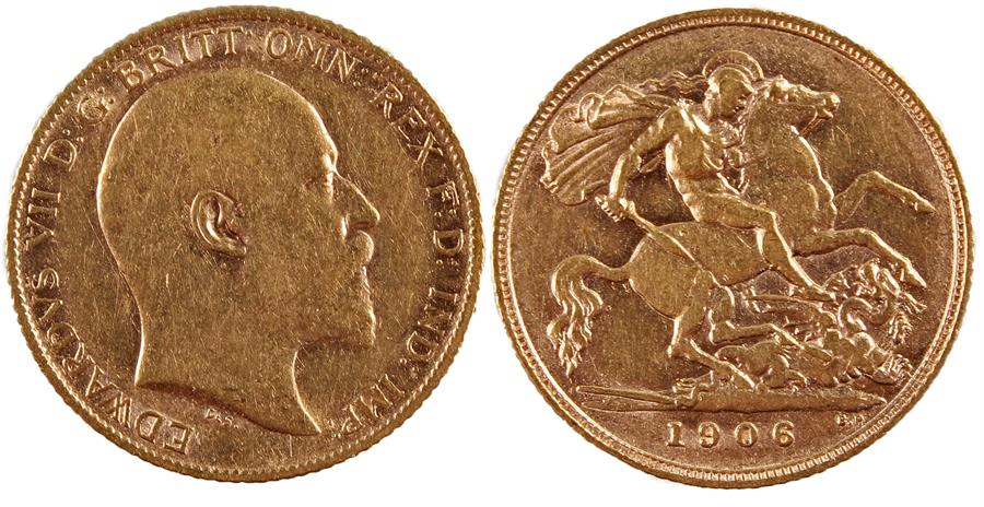 Edward VII Half Sovereign 1906, St George and the Dragon