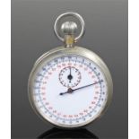 Military stopwatch, the white enamel dial with subsidiary dial, the case back with ^f 162 T.P. 1/10,