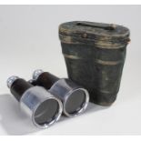 Early 20th Century Casella aluminium binoculars, signed to the eye pieces Casella London, Maker to
