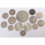 Pre 1920 coinage, to include a Crown, Shilling, Three Pence, etc, (qty)