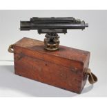 J White surveyor's level, the cased instrument with text J White, Glasgow, for M Edwards, housed