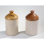 Two earthenware gallon flagons marked S.R.D (possibly Service Ration Depot and used for Rum ration )