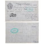 Bank of England White £5 Beale, London 7 October 1950, S77 072194, Provincial bank of Ireland