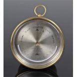 19th Century Adie & Son brass cylindrical barometer, the signed silvered dial with thermometer, Adie