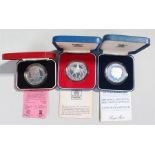 Silver Crowns, to include a 1977 Silver Jubilee Crown, together with a Charles & Diana silver