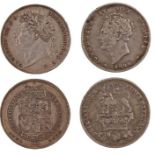 Two Shillings, George IV 1826 and 1824, (2)