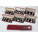 Elizabeth II specimen coin sets, to include 1960, 1961, 1963, 1964 x 2, 1965, 1966 and 1967, (8)