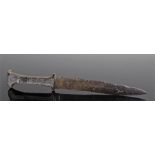 Luristan bronze dagger, Circa 500-700 B.C. with pointed dagger above a shaped grip, 35cm long