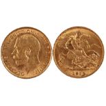 George V Half Sovereign, 1913, St George and the Dragon