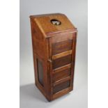 Ships binnacle, the oak case with cupboard front, housing a compass to the top, 111cm x 45cm x 46cm