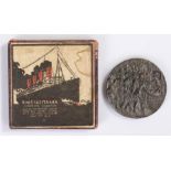 Lusitania bronze medallion, Karl Goetz, German medallion struck commemorating The Sinking of the