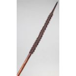 19th Century North Australian Aboriginal fishing spear, the carved barbed spear with long shaft,