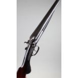 G E Lewis & Sons side by side 12 bore percussion shotgun, the mahogany stock with gilt F.P.S.,