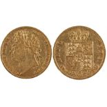 George IV half Sovereign 1823, second type, second reverse, (S.3803)