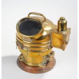 Brass cased marine binnacle compass with candle box to the side - patt 01151A, No 15161ES