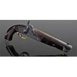 Deactivated 20th Century Muzzle loading pistol, .58 calibre, with tower marks, Percussion cap,