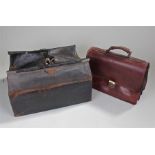 Two Doctors bags, the first by P.Harris, with chromed internal case housing equipment, the second