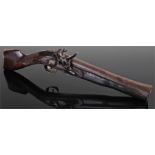 George III blunderbuss pistol, circa 1800, English military type, with a steel blunderbuss barrel