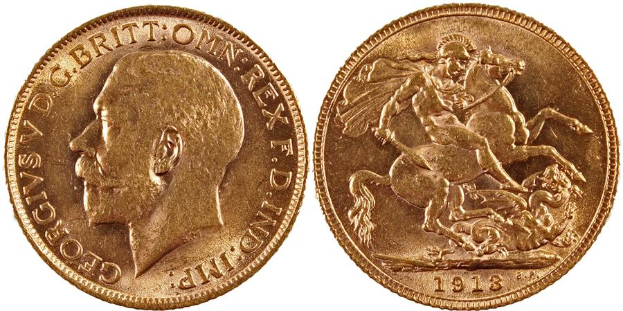 George V Sovereign 1913, St George and the Dragon