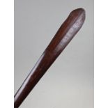 Tongan Island 'Aku-Tau' wood war club, the dual blade with rib top and tapering handle, William