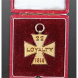 Rare World War I Colonial Fiji Labour Contingent Corps, the gilt 22 Loyalty Cross Medal, Dated